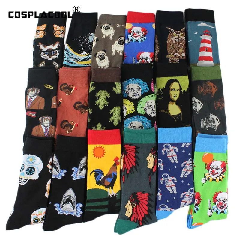 Happy Cool Harajuku мужские носки хип хоп уличные большие размеры смешные скейтборд