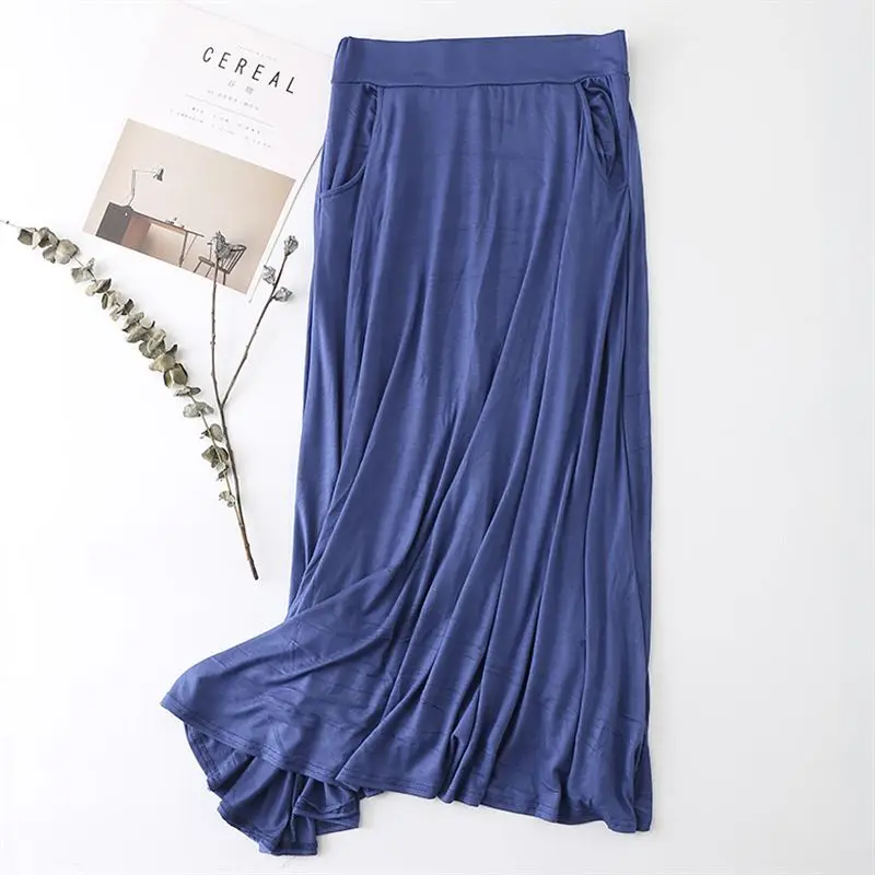 New Long Skirt Elegant Pocket Women Pastel Pleated Maxi Cotton Skirts 2018 Beach Boho Summer Skirts Faldas Saia Tulle Skirt D158