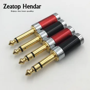 

10Pcs New 6.35mm 2 3 Pole Mono / Stereo Audio Jack 6.35 Assembly Guitar Microphone Plug Adapter for 6mm / 8mm Cable Connector