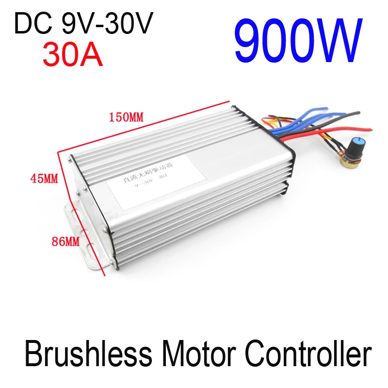 900 W бесколлекторный мотор контроллер 30A DC 9 V 12 V 24 V 30 V Мотор привода ШИМ контроллер бесщеточного двигателя постоянного тока