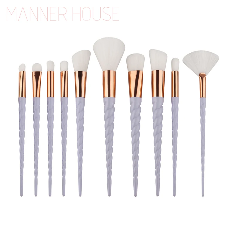 MANNER HOUSE 10PCS Makeup Brushes Fantasy Set Foundation Powder Eyeshadow Kits Gradient color makeup brush set