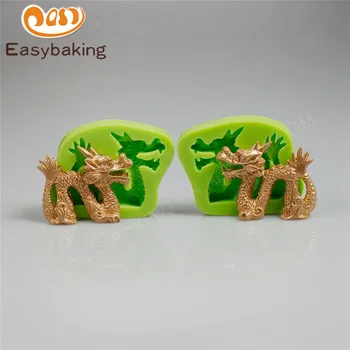 

2PCS Chinese Dragons Silicone Mold Candy Chocolate Art and Craft Mould Cooking Tools Fondant Cake Decorating Molds