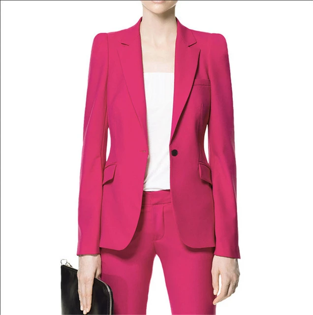 Conjunto de 2 piezas de ropa oficina para mujer, traje de negocios hecho a medida, elegante, a la moda, Terno EM, color de pantalón| - AliExpress