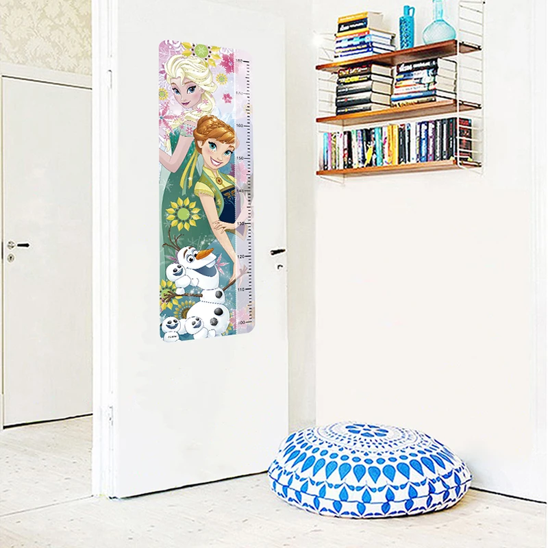 Grow With Olaf Anna Elsa Wall Sticker For Kids Room Home Decoration Anime Movie Frozen Mural Art Height Measure Ruler Wall Decal