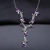 GEM'S BALLET 6.39Ct Natural Amethyst Bridal Necklace 925 Sterling Silver Gemstone Wedding Necklace For Women Fine Jewelry - Image 4
