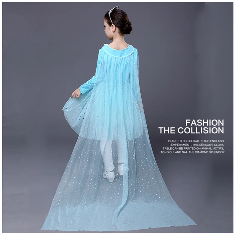 Disney Frozen Girl Dress Spring Summer Super Western Air Love Queen Princess Dress Summer Child Aisha Dress