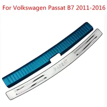 Высокое качество стайлинга автомобилей Нержавеющая сталь заднего бампера протектор Подоконник для Vw Passat B7 2011 2012 2013