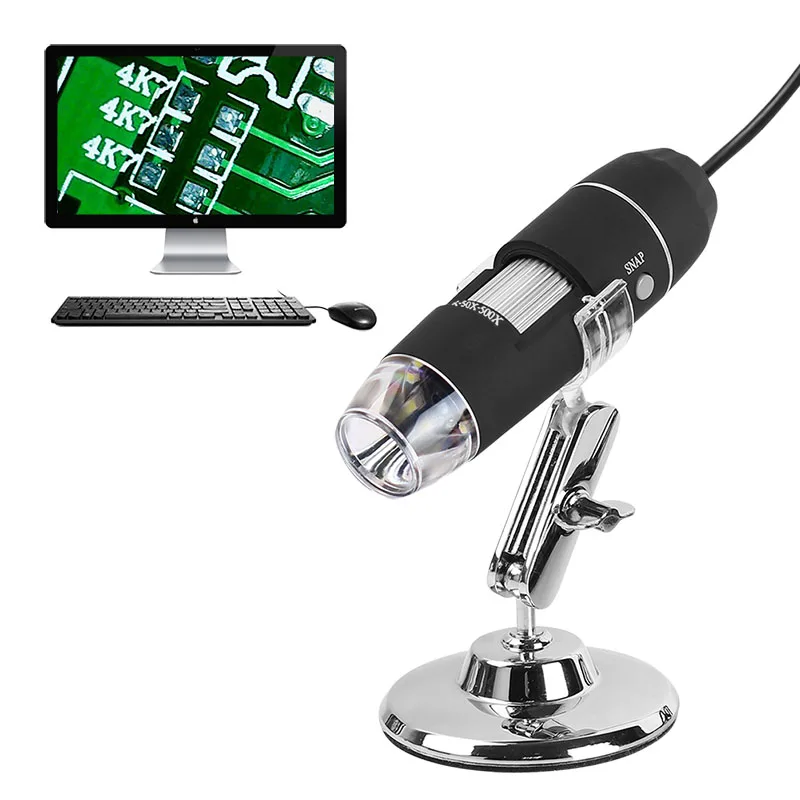 

Protable 50-500X Digital USB Microscope Mega Pixels 8 LED Monocular Microscope Endoscope Magnifier Video Camera with Metal Base