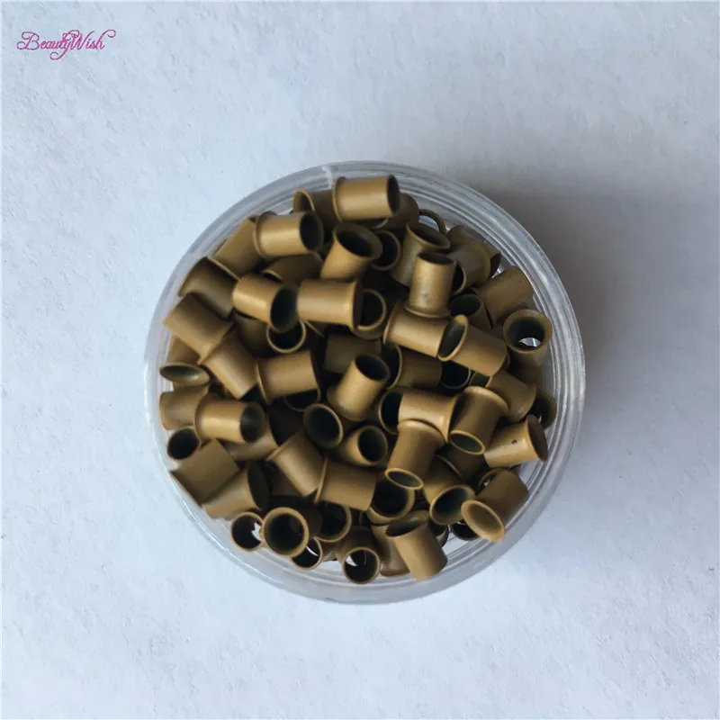 

10000Units Mini Locks Copper Micro Ring 3.2X2.8X4.0mm Flared Easily Locks Micro Bead Black Brown Blonde Micro Links