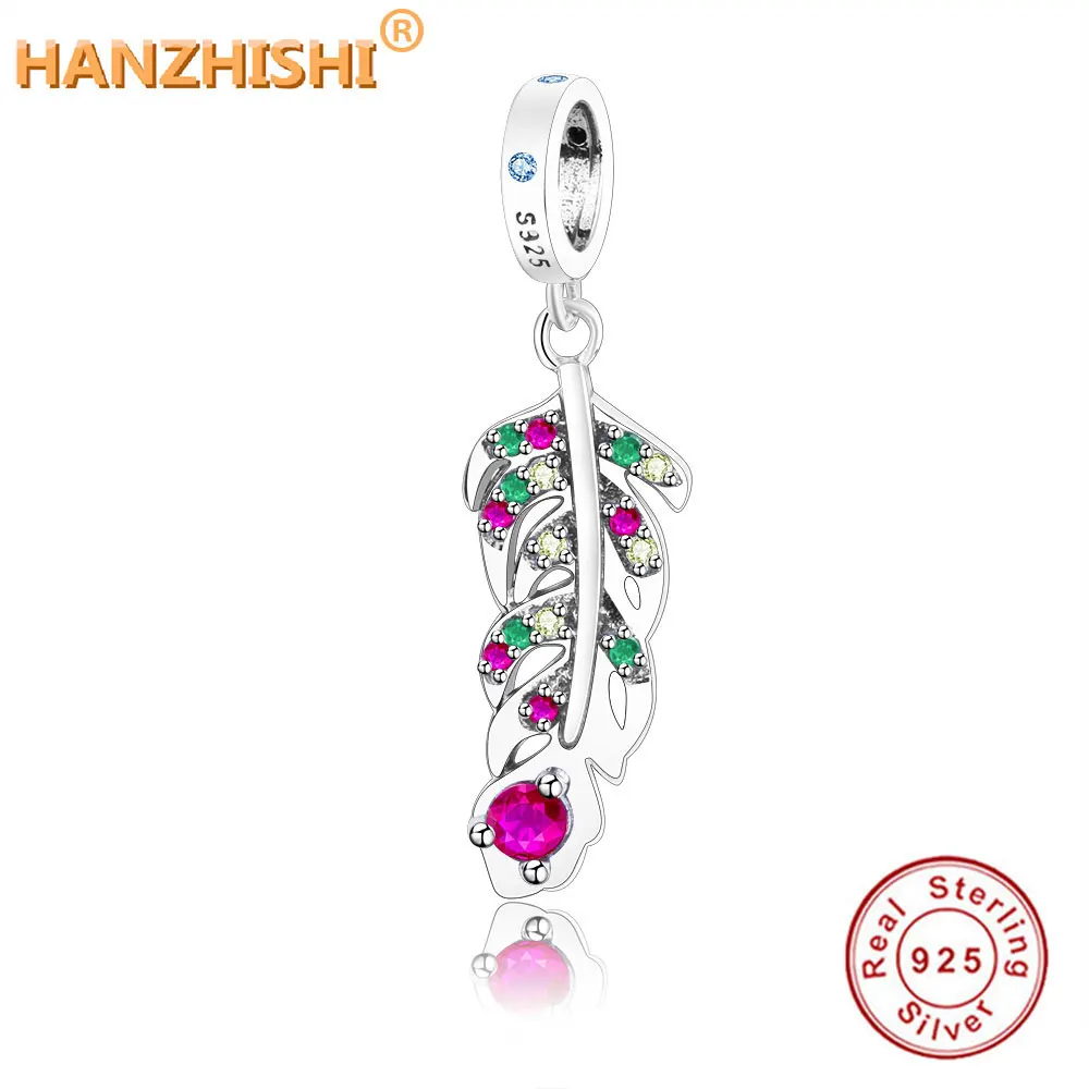 

Fits Original Pandora Charm Bracelet DIY Jewelry Making 2019 Winter New Style 925 Sterling Silver Leaves Charm Beads With Mix CZ