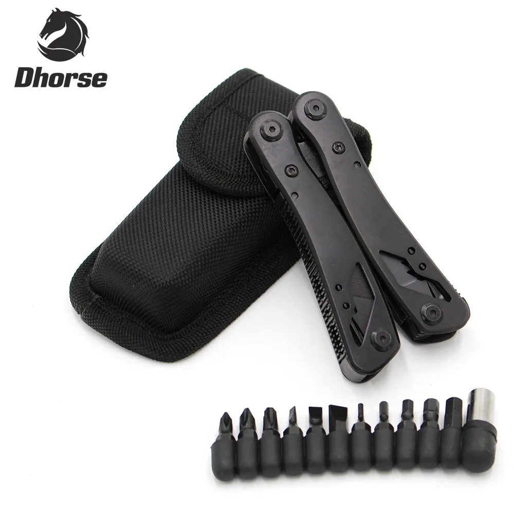

Dhorse Multi Tool Folding Pliers with Knife Screwdriver Bits Ferramentas Camping Survival Multitool Hand Tools Mini Pliers SX045