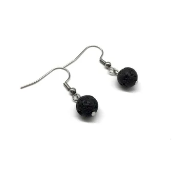 

10paris Stainless Steel Lava Stone Essential Oil Diffuser Earrings Aromatherapy Jewelry Minimalist lava Aroma Diffuser Earrings