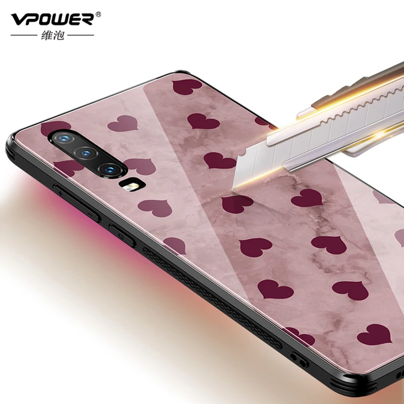 Для huawei p30 P30 Pro Стекло случае 6D рисунком эксклюзивная модная закаленное Стекло силиконовая Рамка Жесткий чехол для huawei p30 pro