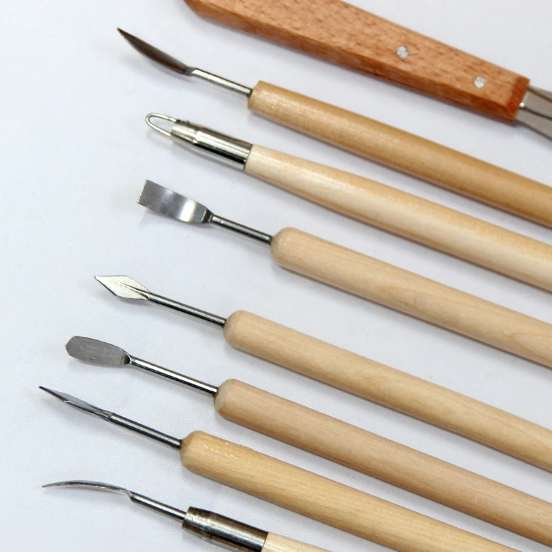 Arts Crafts 22pcs Clay Tools Pottery Carving Tool Set Pottery & Ceramics Wooden Handle Modeling Clay Tools 3