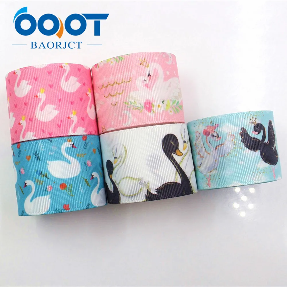 OOOT BAORJCT I-19221-435 38 мм 10 ярдов мультфильм лебедь теплопередачи печатных grosgrain ленты