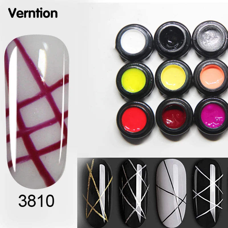 Verntion Glue Nail Art 5ml DIY Fake Nails Varlish For A Manicure Top Pink Painted Rainbow Nail 