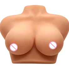 Realistic Women Big Breast Lifelike Soft Medical Silicone Tits Sex Doll For Men Masturbation,36D Flesh Big Fat Titties