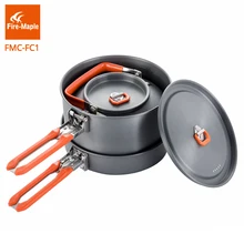 Fire Maple Outdoor Camping Hiking Feast Cuisiner 1 Cookware Backpacking Cooking Picnic 2 Pots 1 Frypan 1 Kettle Set Foldable