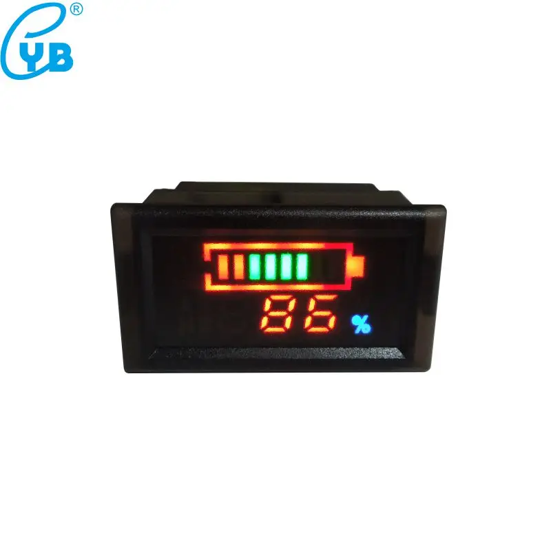 YB28VE-W Battery Capacity Indicator Battery Capacity Monitor Gauge Meter Waterproof Battery Capacity Monitor for Car Digital DC Battery Capacity Tester Panel