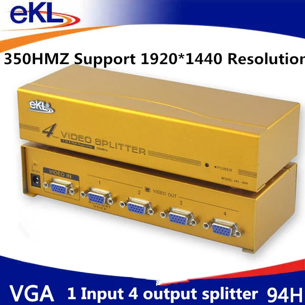 EKL VGA Video splitter 450MHZ 1 input 4 output 1 port for