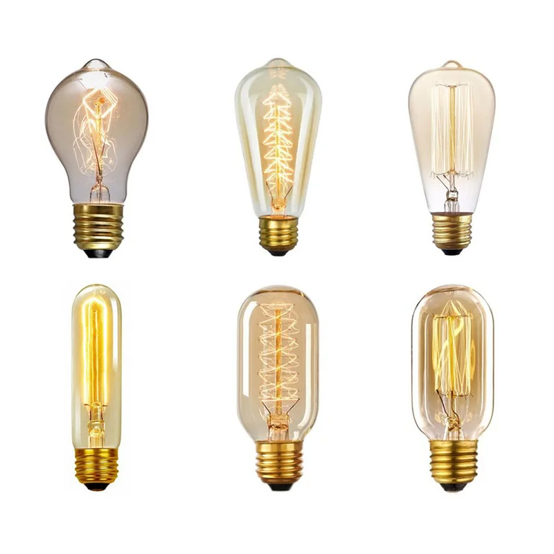

Retro Edison Light Bulb E27 220V 40W ST64 A19 T10 T45 Filament Incandescent Ampoule Bulb Retro Edison Lamps