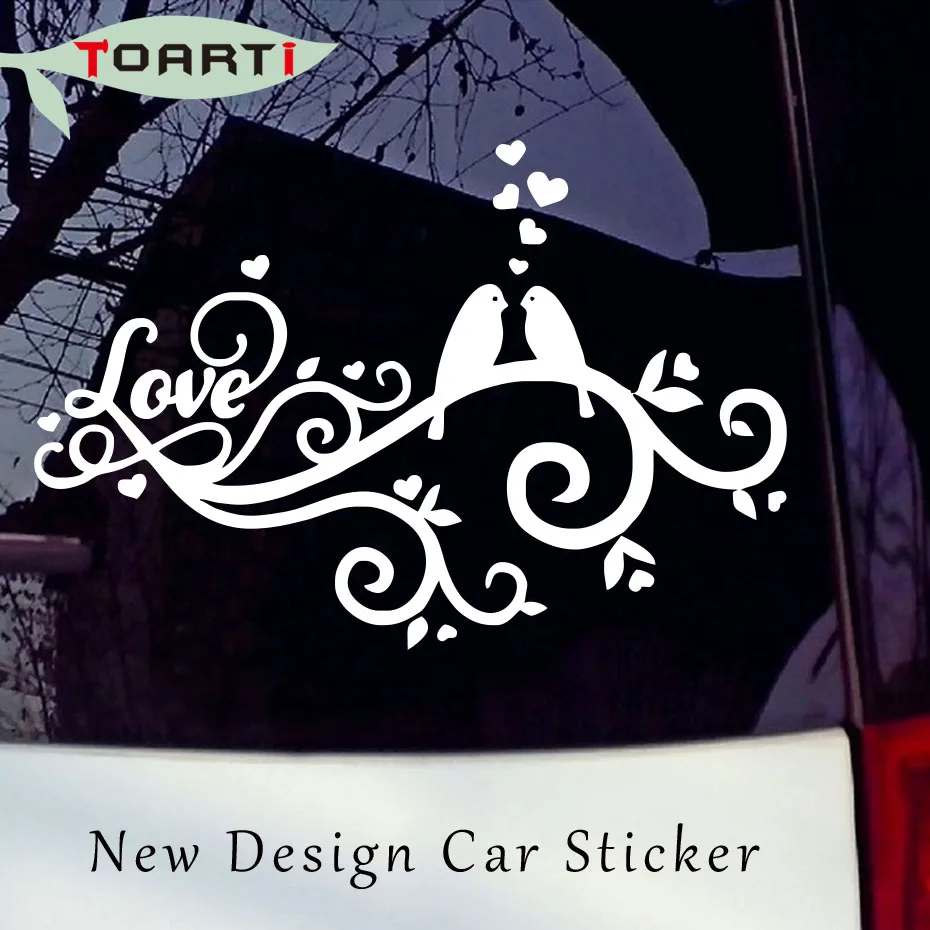 

Love Couple Birds Adorable Cute Decor White Vinyl Decal Sticker Inspiration Removable Car Styling Stickers Auto Body Decoration