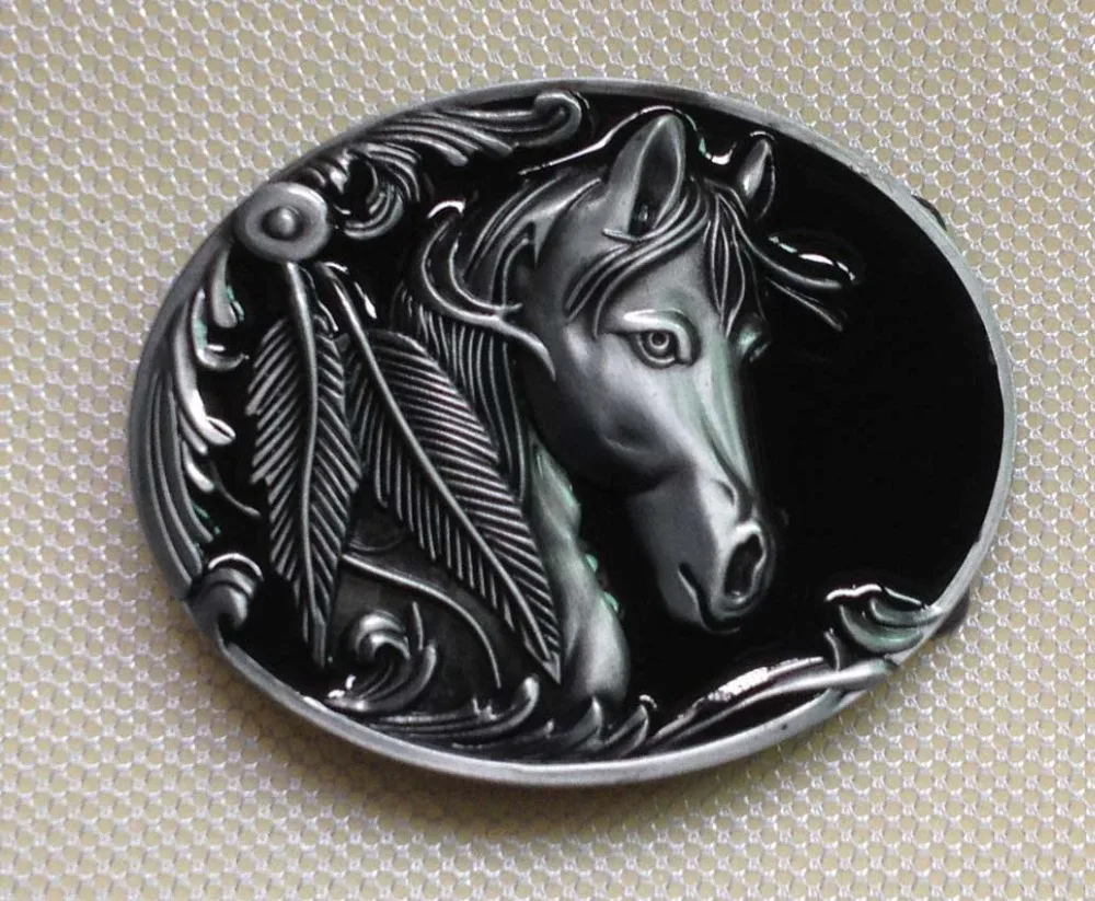 Horse Belt Buckle With Pewter Finish Swby129 Suitable For 4cm Wideth