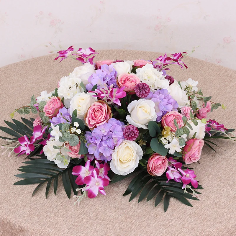 JAROWN Podium Bouquet Meeting Table Flower Business Artificial Fake Rose Lily Flowers Wedding Party Decor Rostrum Front Desk Put (6)