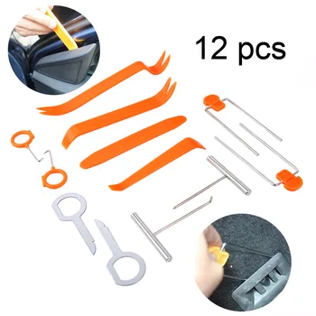

WHDZ 12pcs Car Radio Panel Door Clip Panel Trim Dash Audio Removal Car Stereo Installation Kits Car Radio Removal Tool