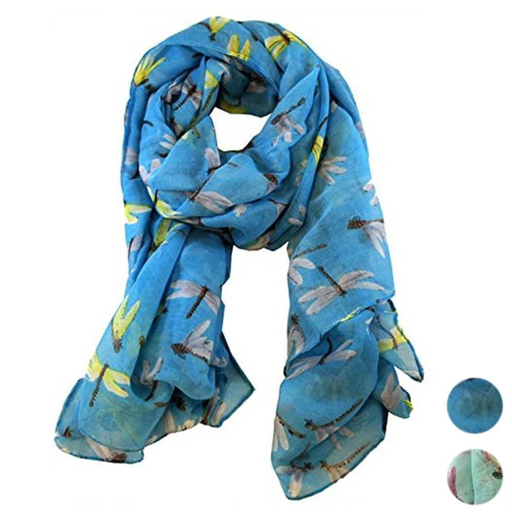 

Women's Fashion Scarf Voile Green And Blue Color One Size Elegant Latest design Holiday Scarf WomenBufanda mujer