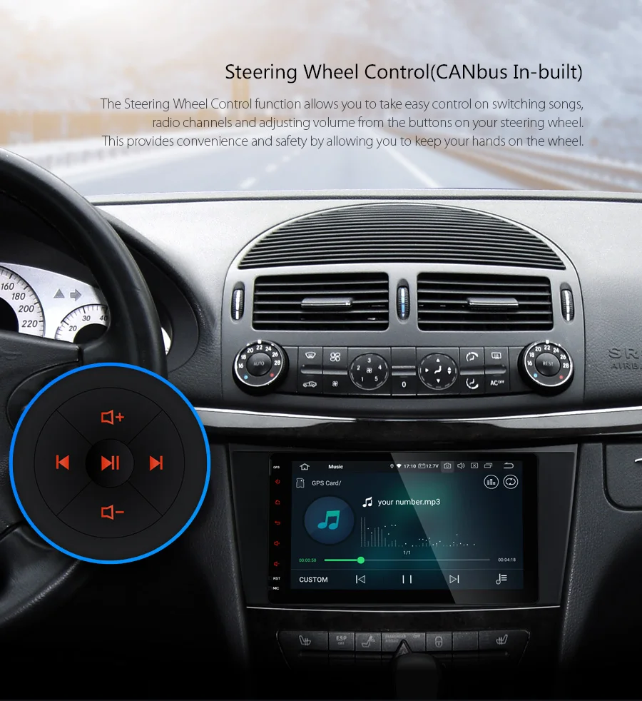 Cheap 8" Android 9.0 Pie OS Car Multimedia Navigation GPS Radio for Mercedes Benz E-Class W211 2002-2008  (E200/E220/E240/E270/E280) 17