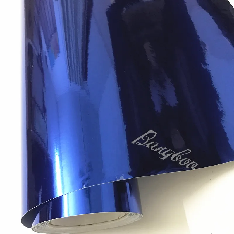 

High Stretchable Chrome Mirror Vinyl Roll Sheet Adhesive Sticker Dark Blue Chrome Vinyl Wrap