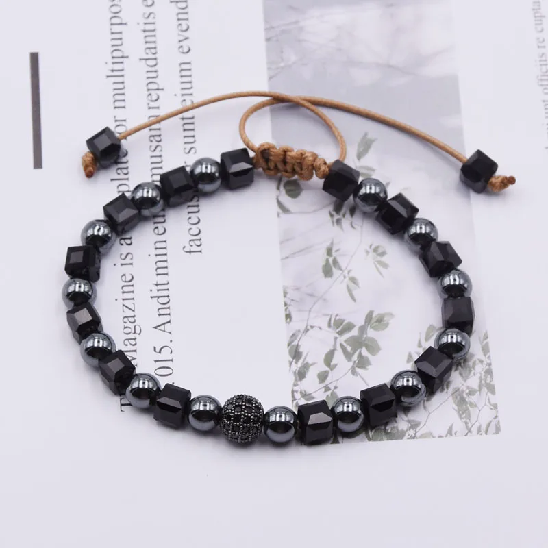 

2018 Brand New Men Women Bracelet Micro Pave Black CZ Braided Macrame Handmade Weaving Charm Bracelet Jewelry Gift