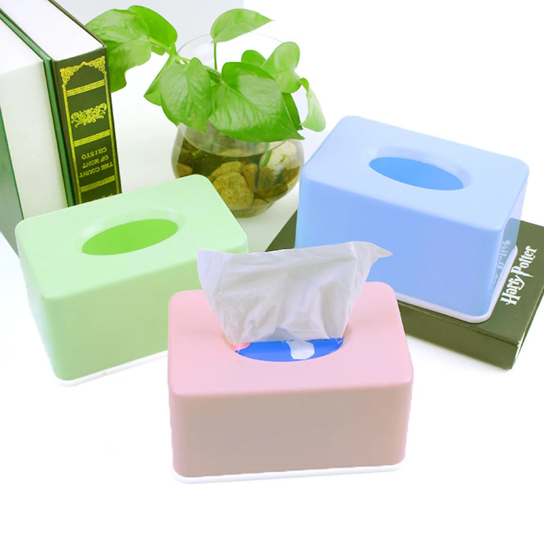 Plastic Multifunctional Tissue Box Home Living Room Bedroom Bathroom Paper Storage Tissue Boxes
