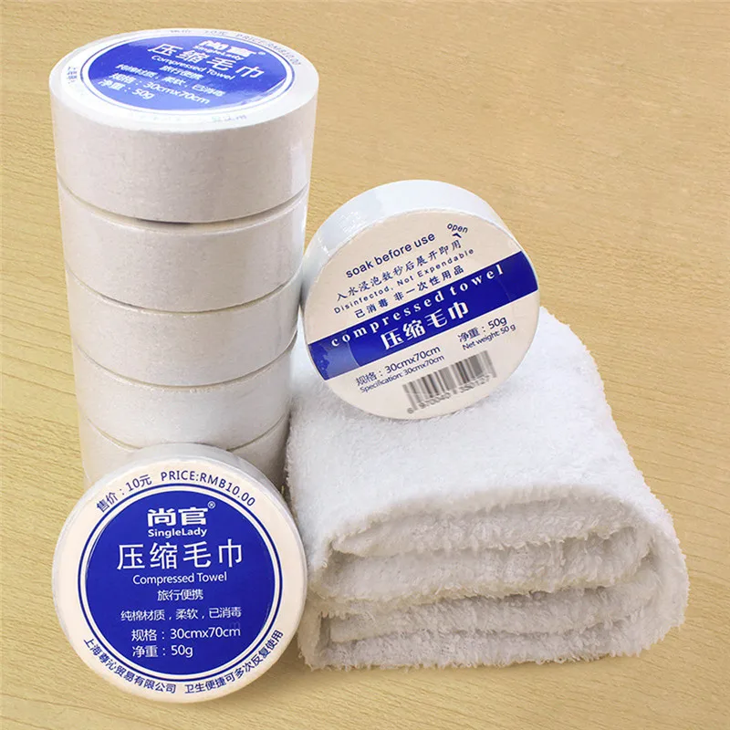1-2pcs Compressed Towel Magic Outdoor Travel Wipe Soft Cotton Expandable Just Add Water Used Repeatly Survival Kit Z0809 | Спорт и