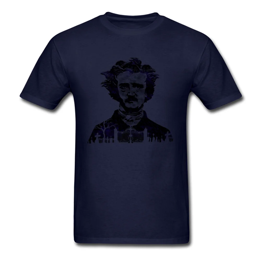  Men Top T-shirts The Raven Funny Tops Shirt 100% Cotton Round Collar Short Sleeve Leisure Tops & Tees Summer Top Quality The Raven navy