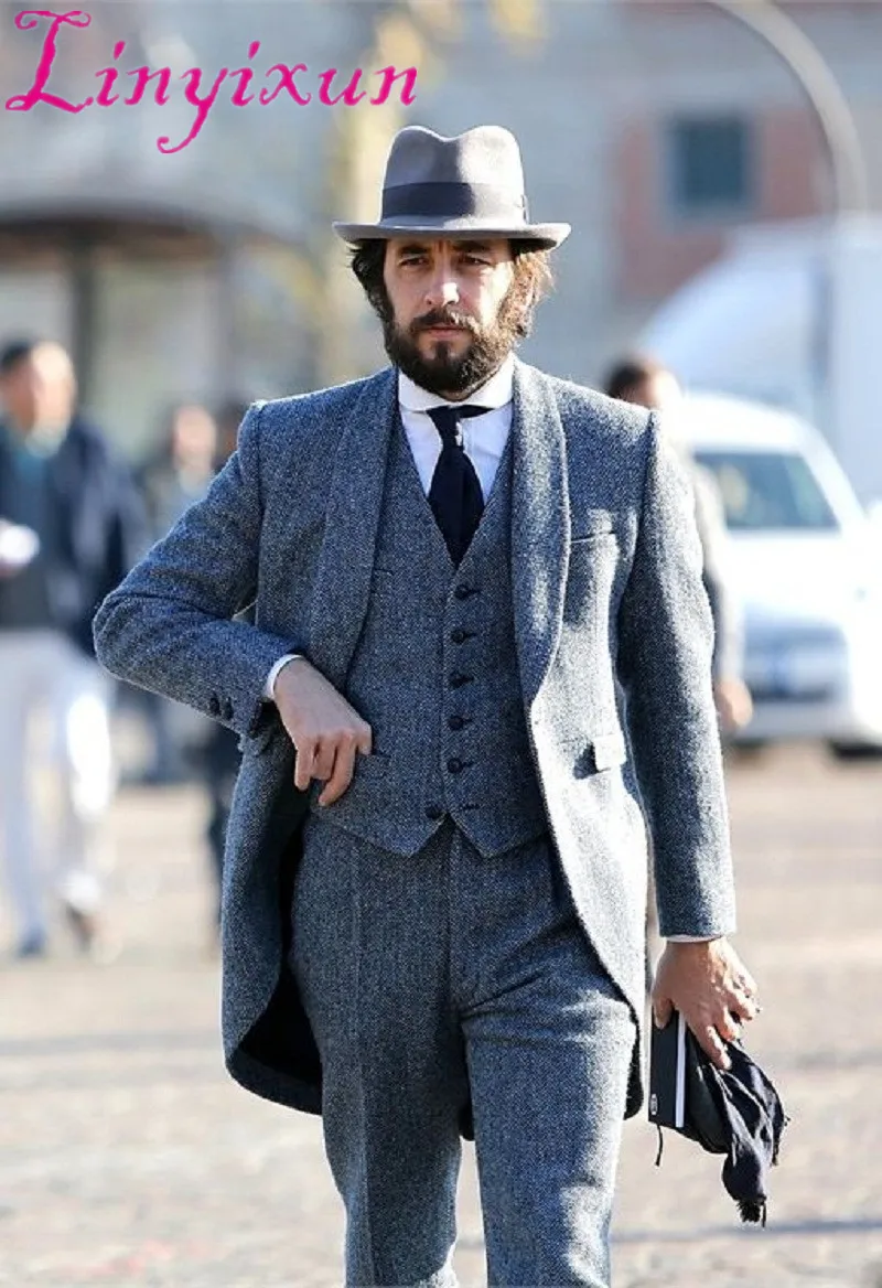 Linyixun Shawl Lapel Grey Suit Mens Tweed Suits Blazer Men Tuxedo Jacket Men Suit With Pants 3 Pieces Vest Winter Business
Linyixun Shawl Lapel Grey Suit Mens Tweed Suits Blazer Men Tuxedo Jacket Men Suit With Pants 3 Pieces Vest Winter Business