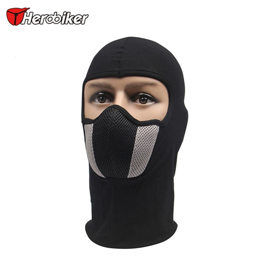 1 шт. HEROBIKER маска для лица дышащая Пылезащитная хлопковая маска для мотокросса велоспорта шлем Балаклава мотоцикл полная маска для лица - Цвет: gray