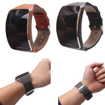 

Genuine leather Watch Wrist Strap Band For Samsung Gear S SM-R750 Smart Replacement Accessories Sporting Goods accessories