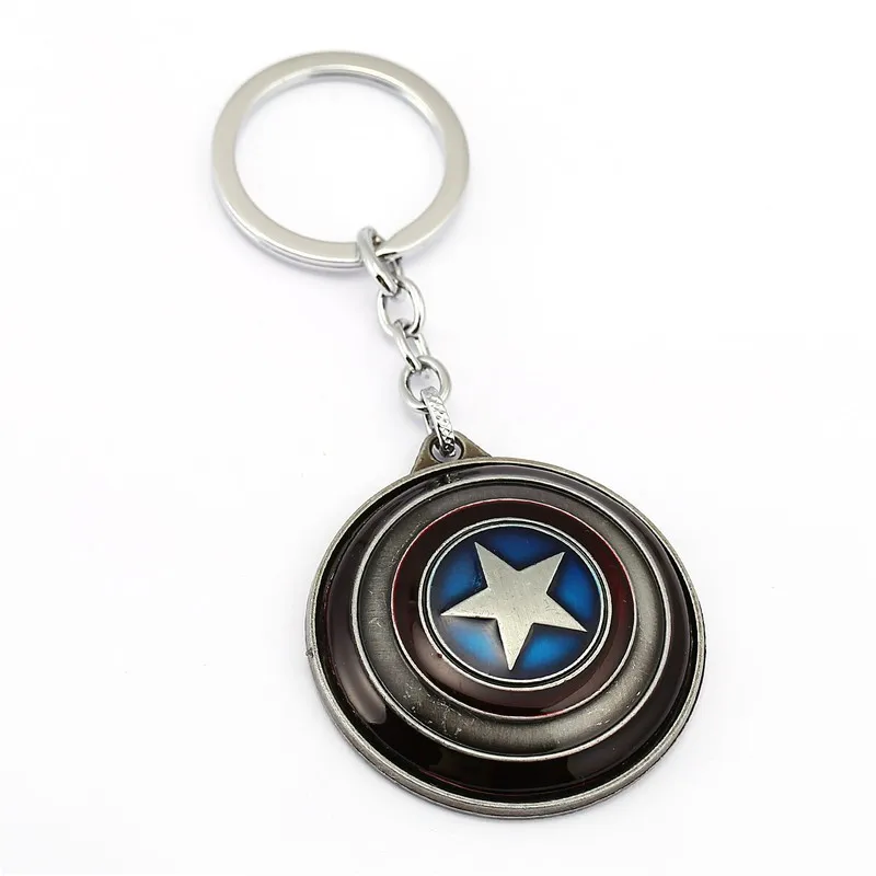 Мстители Капитан Америка Поворотная цепочка для ключей щит брелоки для подарка брелок для ключей от автомобиля chaveiro ювелирные изделия Брелок сувенир - Цвет: guyinhuizhuan
