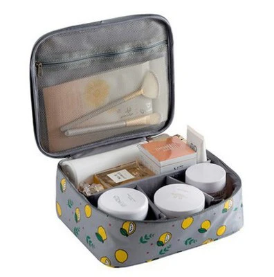 2019New многофункциональная Косметичка женская косметичка органайзер для макияжа большая емкость дорожная сумка для хранения водонепроницаемая сумка для мытья - Цвет: B-grey lemon