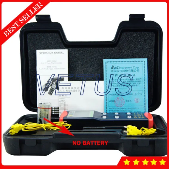 

AZ8852 Thermometer picture with K/J/T type probe thermometer RS232 interface