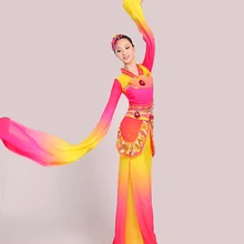 Костюмы с водяными рукавами в китайском стиле; одежда для классических танцев с длинными рукавами; костюм феи; костюм для сцены