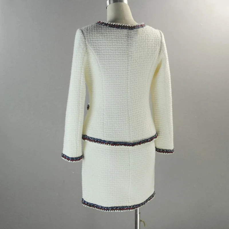 Твидовая куртка пальто+ шорты/юбка костюмы ручной работы на заказ осень/зима женский шерстяной костюм Дамская мода 2 шт костюм