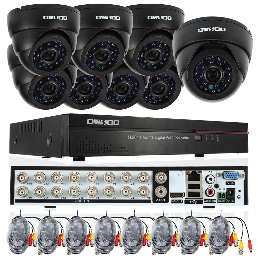 OWSOO 16CH DVR Full CIF 800TVL Security Camera System HDMI P2P Network