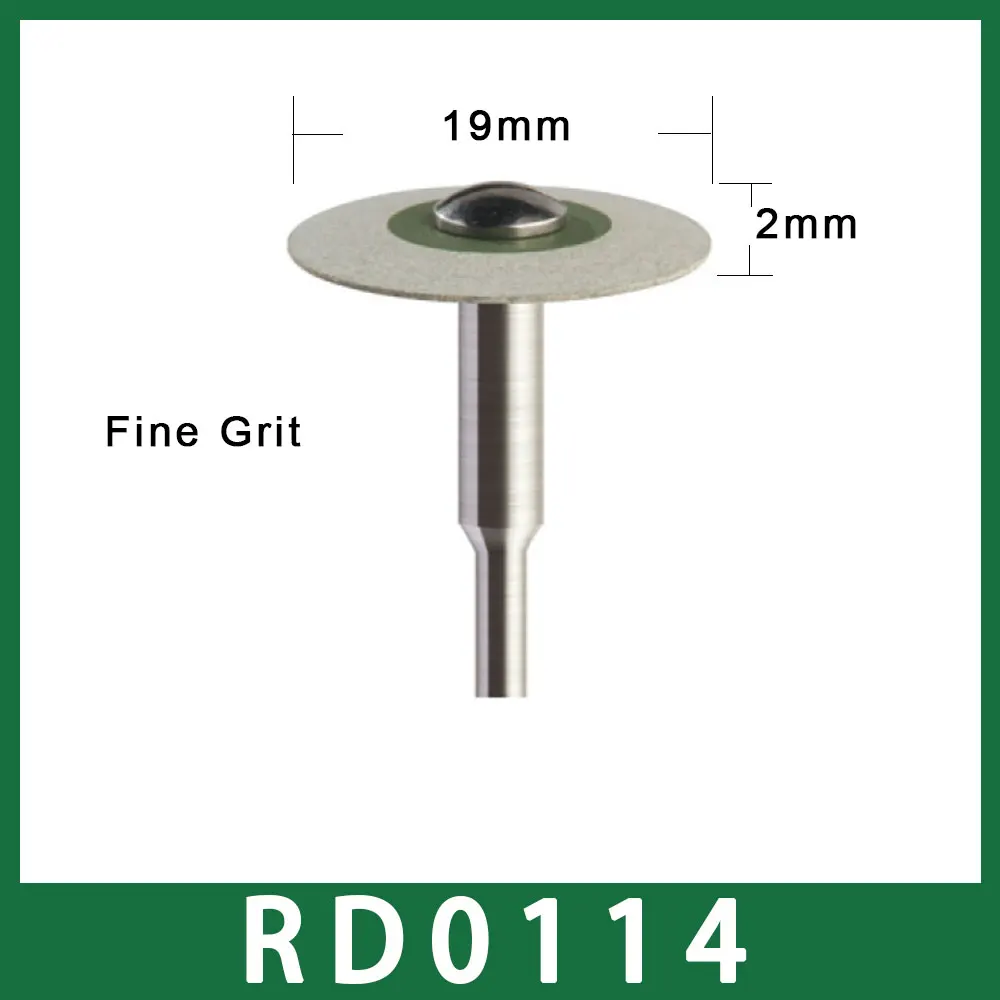 Lucidatrice diamantata in gomma per laboratorio odontotecnico di dimensioni 19mm X 2mm 2.35mm per manipolo a bassa velocità