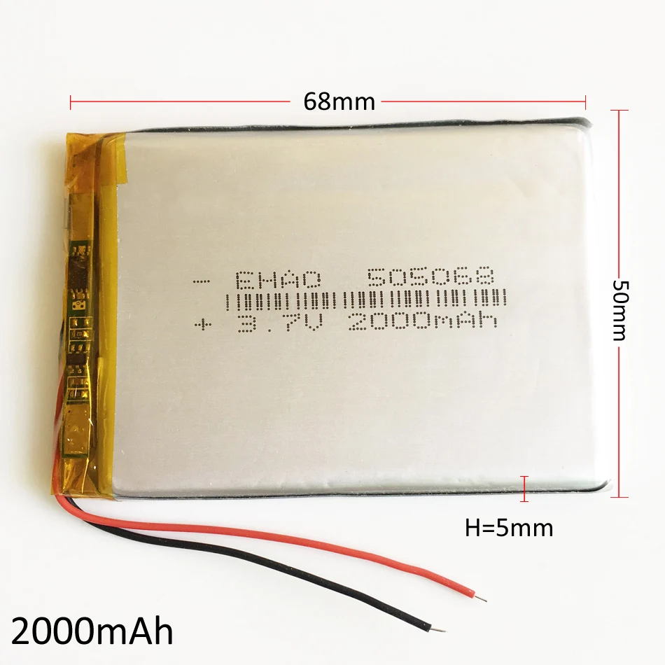 

3.7V 2000mAh Lithium Polymer Li-Po Rechargeable Battery For Mobile Power Bank Tablet PC Notebook 7" 9" PAD Accumulator 505068