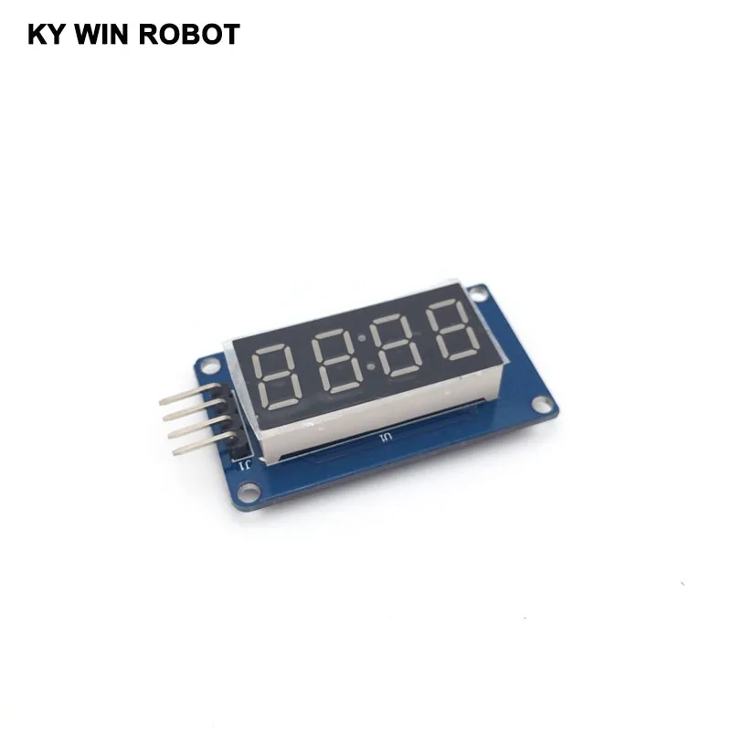 TM1637 светодиодный модуль дисплея 7 сегментный 4 бита 0,36 дюймов часы красный анод цифровая трубка серийный драйвер платы пакет для arduino Diy Kit