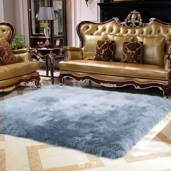 

Square custom size sheepskin rug big size shaggy cozy sheep fur bed slide carpet home decorative fur mat