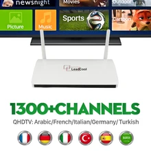 French Arabic IPTV Box Leadcool Android Set Top Box VIP Sports Italy UK Italy Europe 1300 QHDTV Abonnement Live TV APK Included